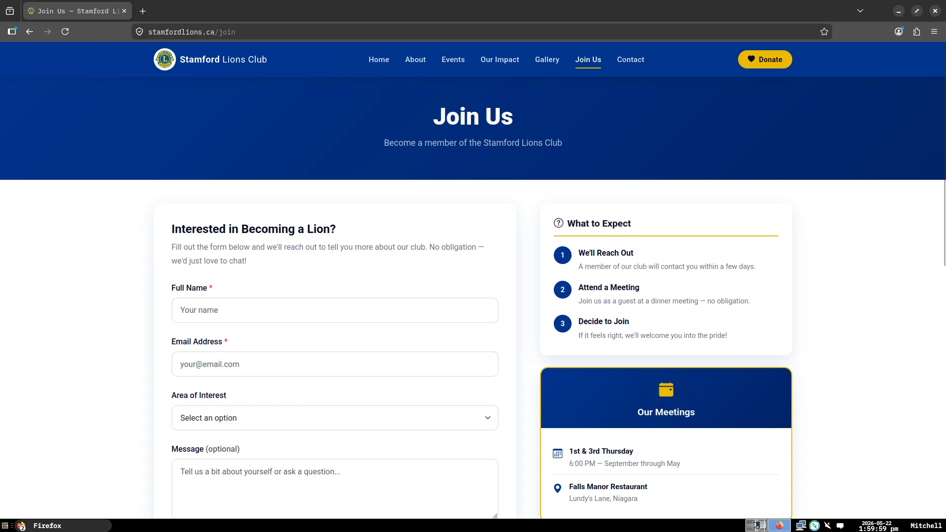 Lions Club Website screenshot 6